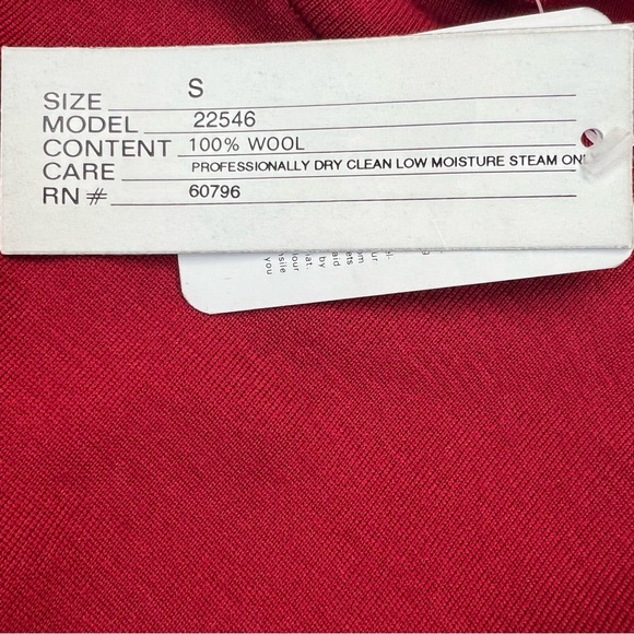 Andrea Jovine NWT 80’s Luxury 100% Wool Bodycon Dress Red Midi Vintage Size S - Picture 10 of 15